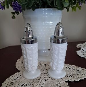 Vintage WESTMORELAND Milk Glass Salt and Pepper Shakers